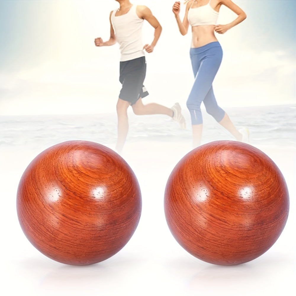 2pcs Hand Exercise Therapy Balls Natural RoseWood