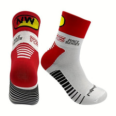 Mid Calf Athletic Socks Cycling Running Sweat Absorbing Breathable Sports
