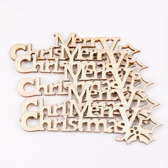 10pcs Merry Christmas Hanging Ornaments Wooden Letter Crafts DIY Home Decor Xmas