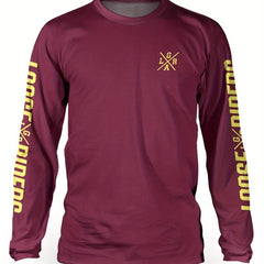 Men's Letter Pattern Sports T-Shirt Long Sleeve Tee
