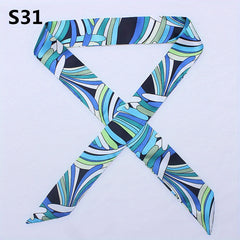 Satin Twilly Scarf Silk Hair Ribbon Neckerchief Skinny Scarf