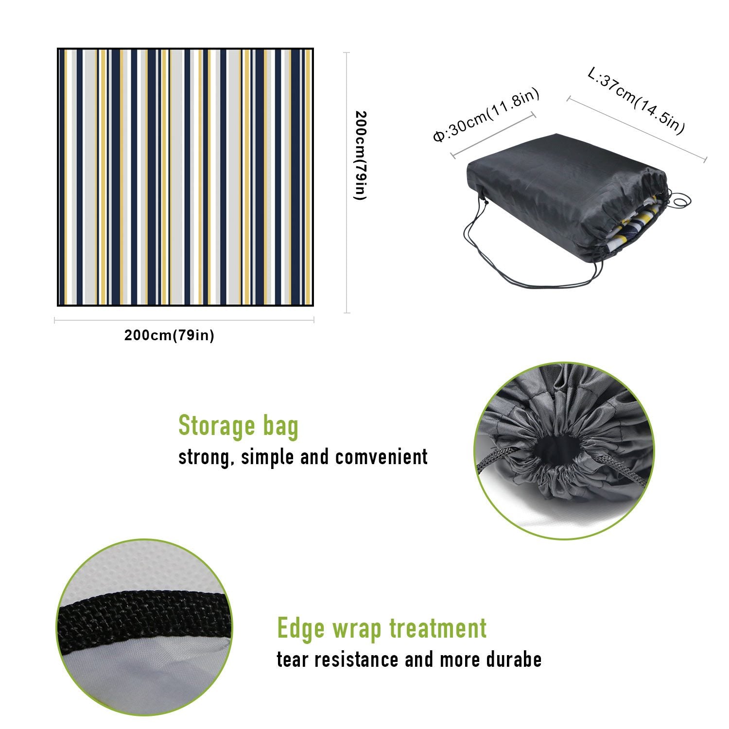 Waterproof Outdoor Picnic Blanket Folding Mat For Park and Beach Camping