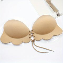 Invisible Strapless Push Up Lift Bra Scallop Trim
