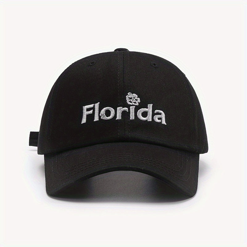 Men's Embroidered Sunscreen Outdoor Hat with Curved Brim