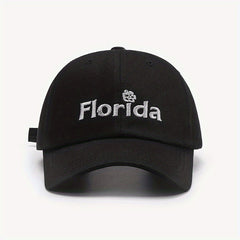 Men's Embroidered Sunscreen Outdoor Hat with Curved Brim
