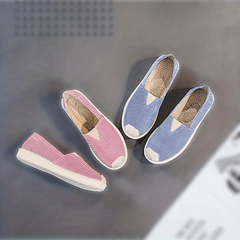 Women's Striped Canvas Slip-On Outdoor Shoes Lightweight Walking Shoes