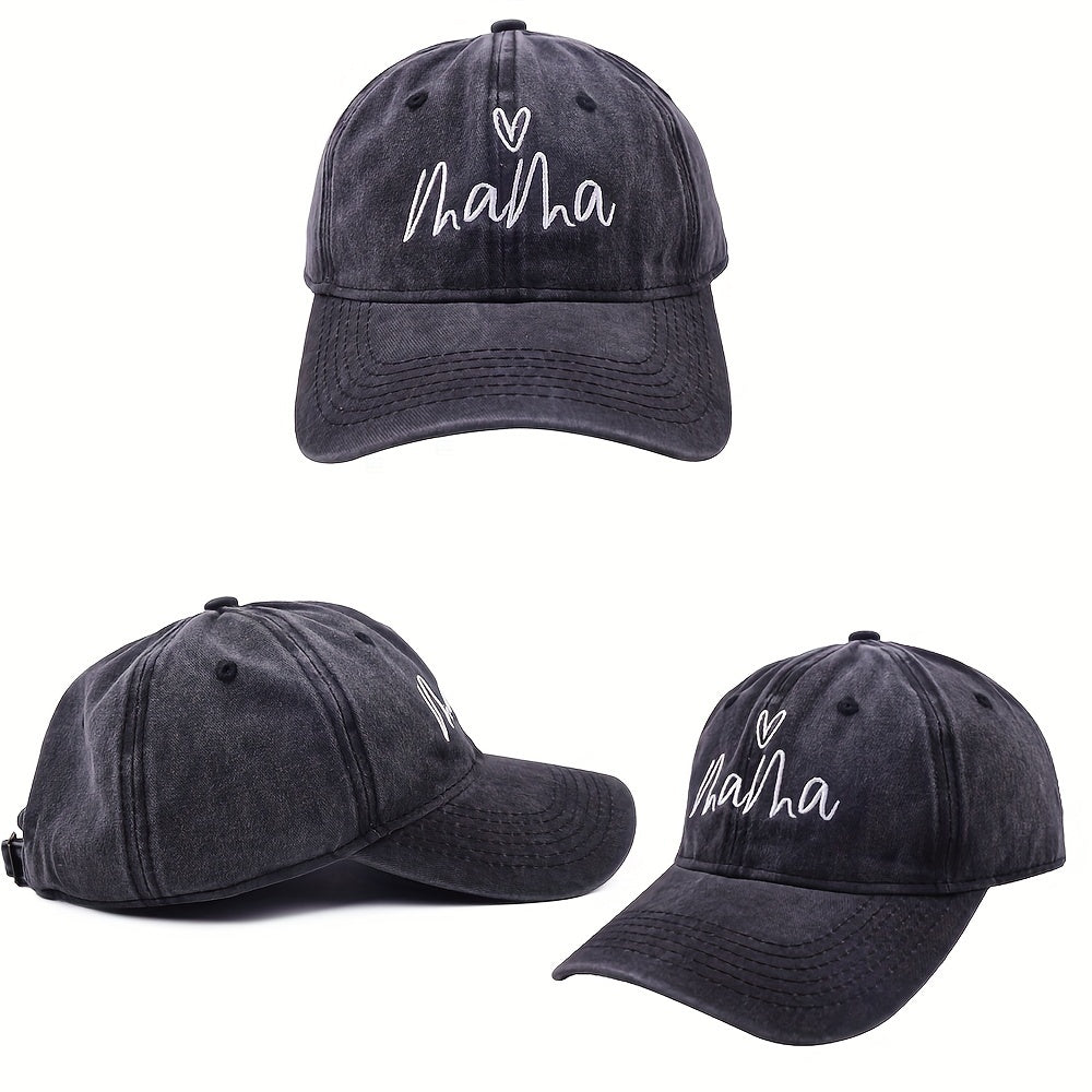 Mama Embroidery Baseball Cap Sun Hat Lightweight Distressed Sun Hats for Women