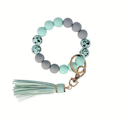 Yiflin Silicone Beaded Wrist Keychain For Women Girl