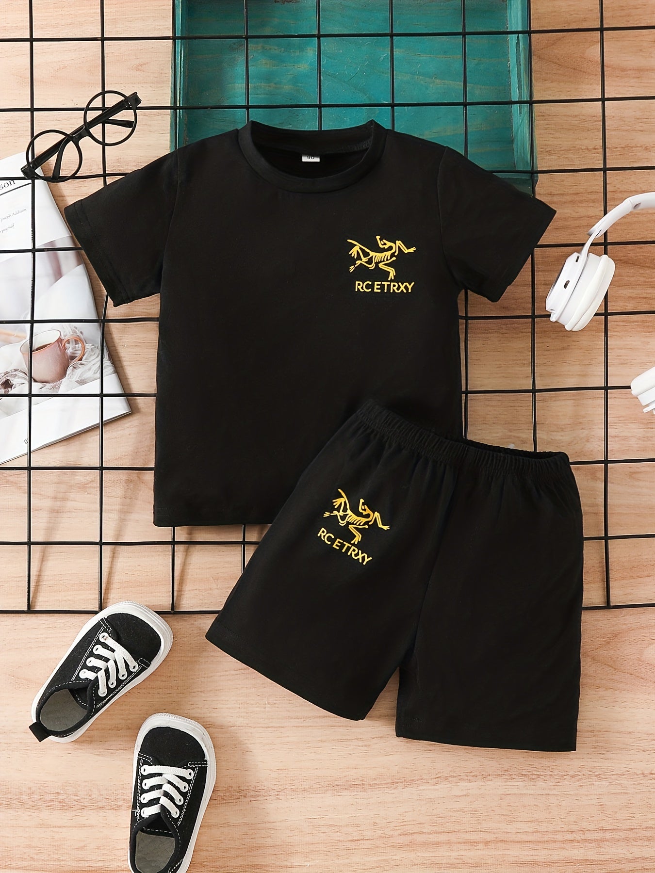2pcs Boys Casual Tee & Shorts Set Summer Kids Clothing