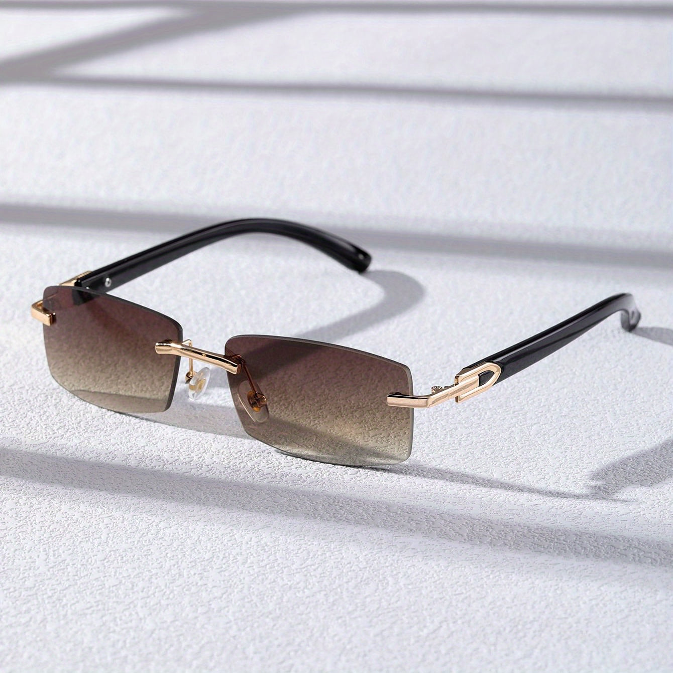 Gradient UV400 Rimless Sunglasses for Women Men