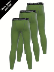 Men's Solid Leggings Active Quick Drying Sports Compression Pants