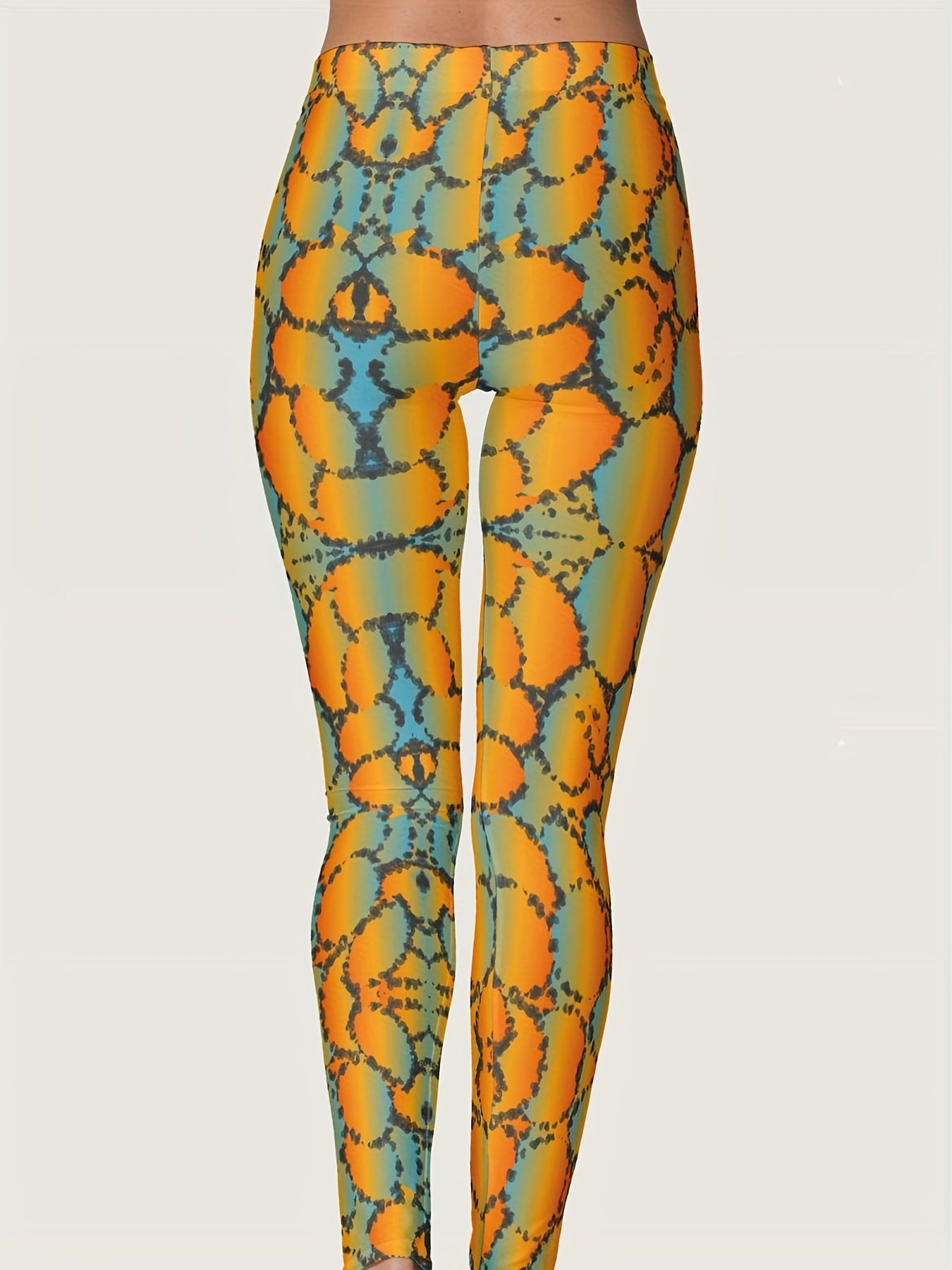 Ombre Print Leggings High Waist Random Print Skinny Casual Leggings