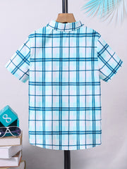 Plaid Casual Short Sleeve Shirt for Boys