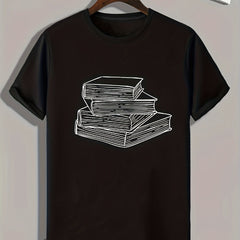 Books Pattern Print Men's Comfy Sports T shirt Graphic Tee