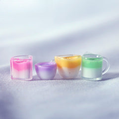 4pcs Cream Milk Teacups Food Prop Set Resin Material House Shooting Props