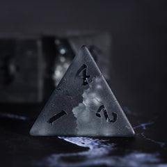 7pcs Matte Relief Gemstone Lightning Zircon Polyhedral Dices
