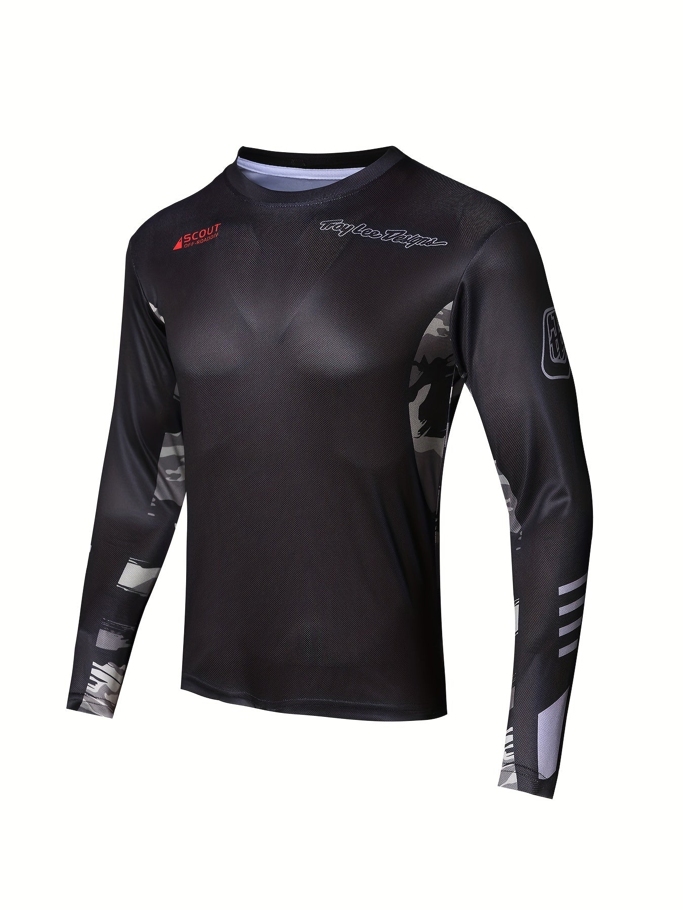 Men's Camouflage Long Sleeve Motorcycle T-Shirt