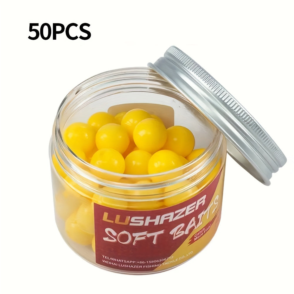 50pcs Semi Floating Carp Fishing Lure Simulated Corn Scent Fishing Beads