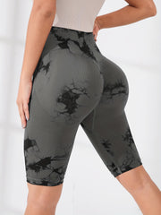 Tie Dye Workout Shorts High Waisted Yoga Gym Butt Lifting Activewear