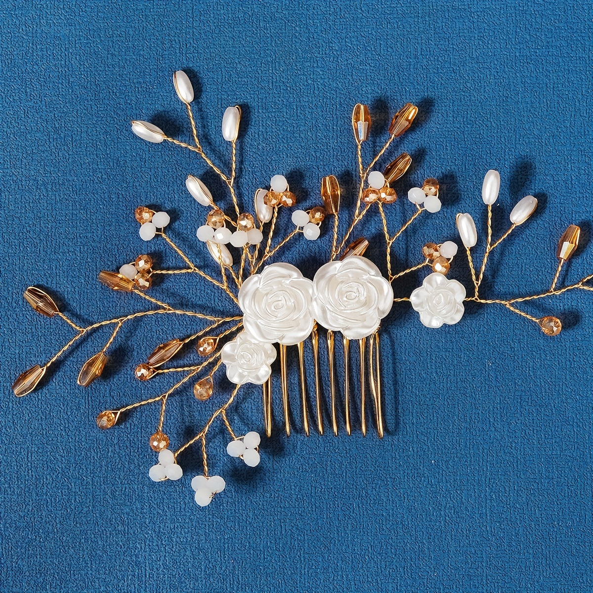 Bridal Flower Faux Pearl Headband Retro Head Piece Hair Accessories