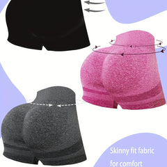 3pcs Seamless High Stretch Yoga Shorts Fitness Running Sports Women's Act