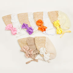 Chiffon Bow Baby Gauze Court Headscarf Hat