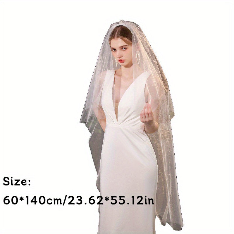 Long Bridal Veil for Wedding Photography Lightweight Tulle Fabric