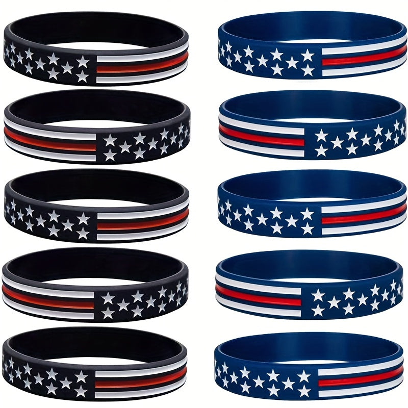 30pcs Independence Silicone Wristbands Patriotic Youth Party Favors