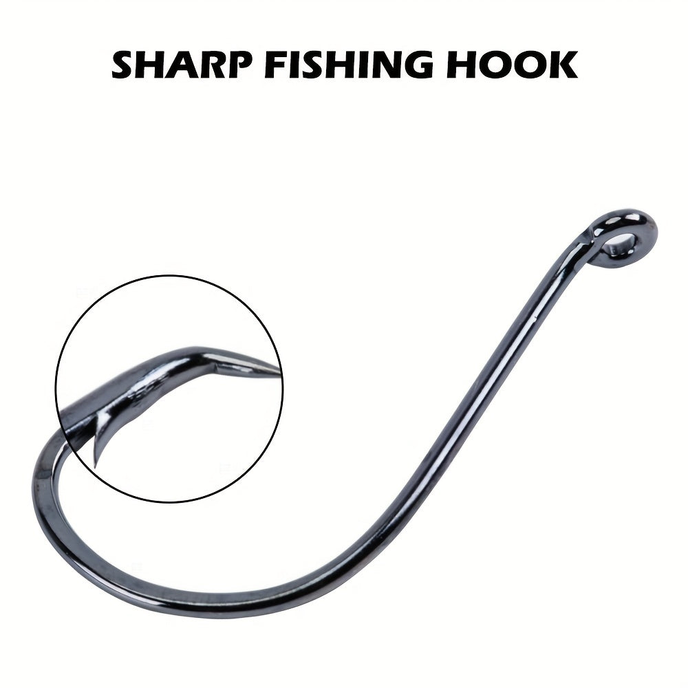 150pcs High Carbon Steel Fishing Hooks Set 6 Size Freshwater & Saltwater