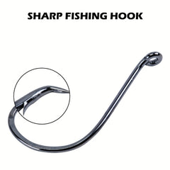 150pcs High Carbon Steel Fishing Hooks Set 6 Size Freshwater & Saltwater