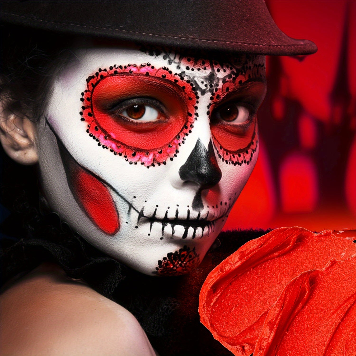 Red Cream Face Body Paint Halloween Makeup Clown Devil Red