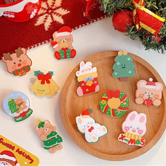 11pcs Christmas Rabbit Bear Brooch for Boys