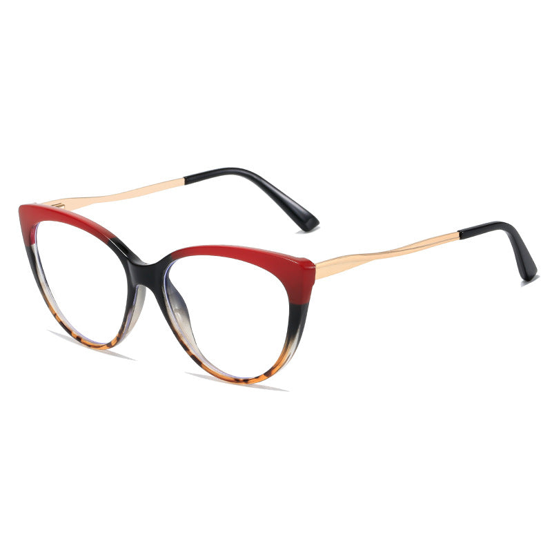 Tortoiseshell Block Frame Retro Clear Lens Light Blocking Glasses