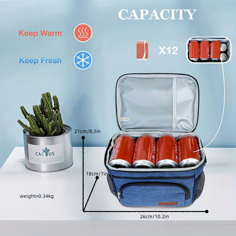 Insulated Lunch Bag Leakproof Cooler Tote Bag Adjustable Shoulder Strap
