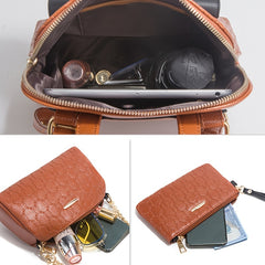 Embossed Detail Backpack Set Women's Bag Collection