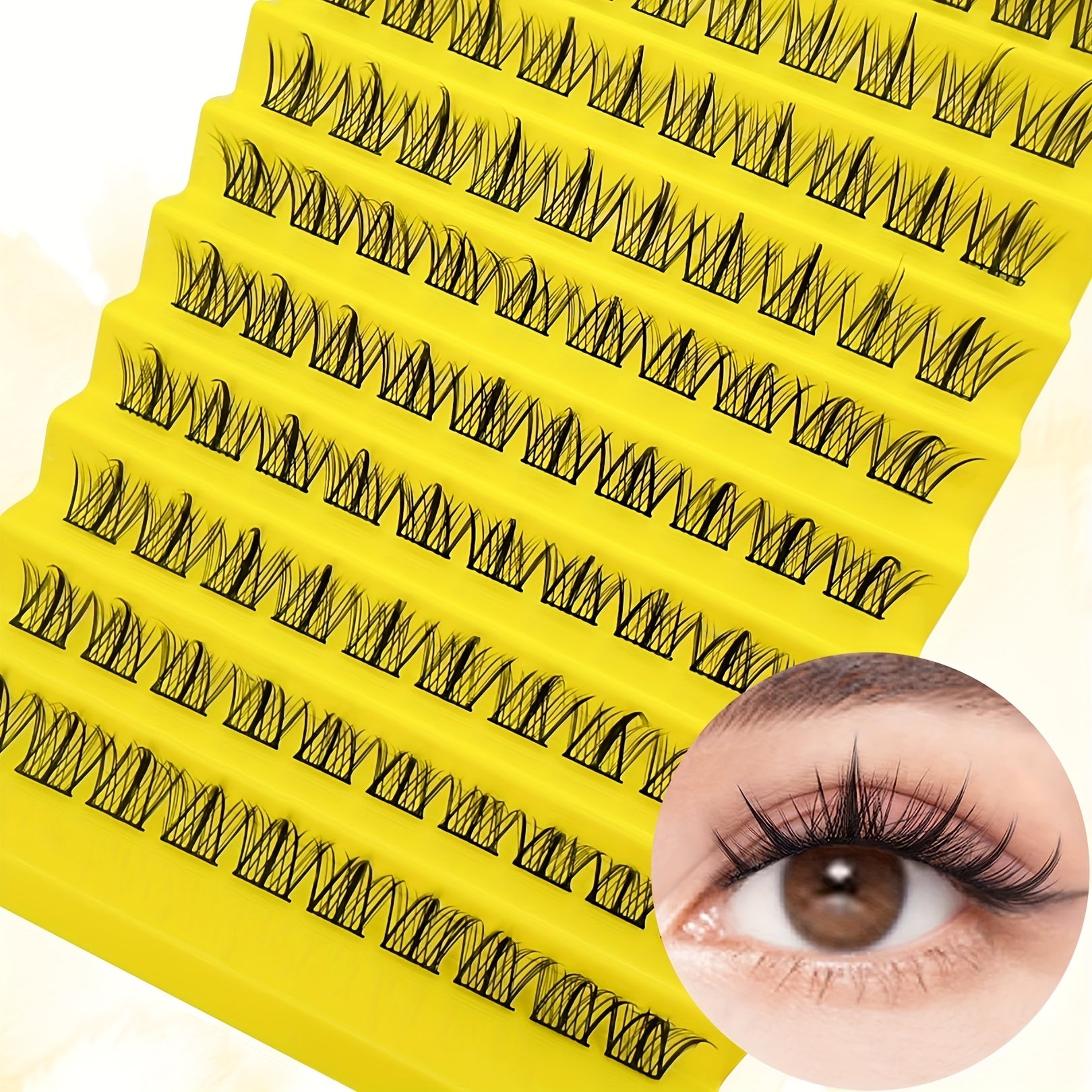 100 Clusters Lashes DIY Cat Eye Segmented Eyelashes Fluffy Natural Soft