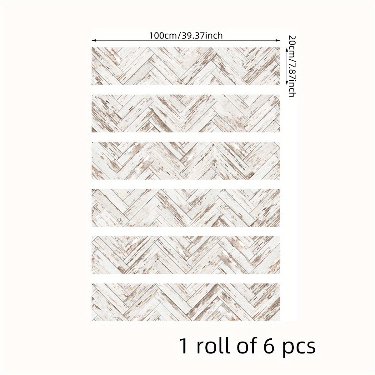 6pcs Wood Grain Stair Stickers Self-adhesive Wallpaper Home Decor Waterproof