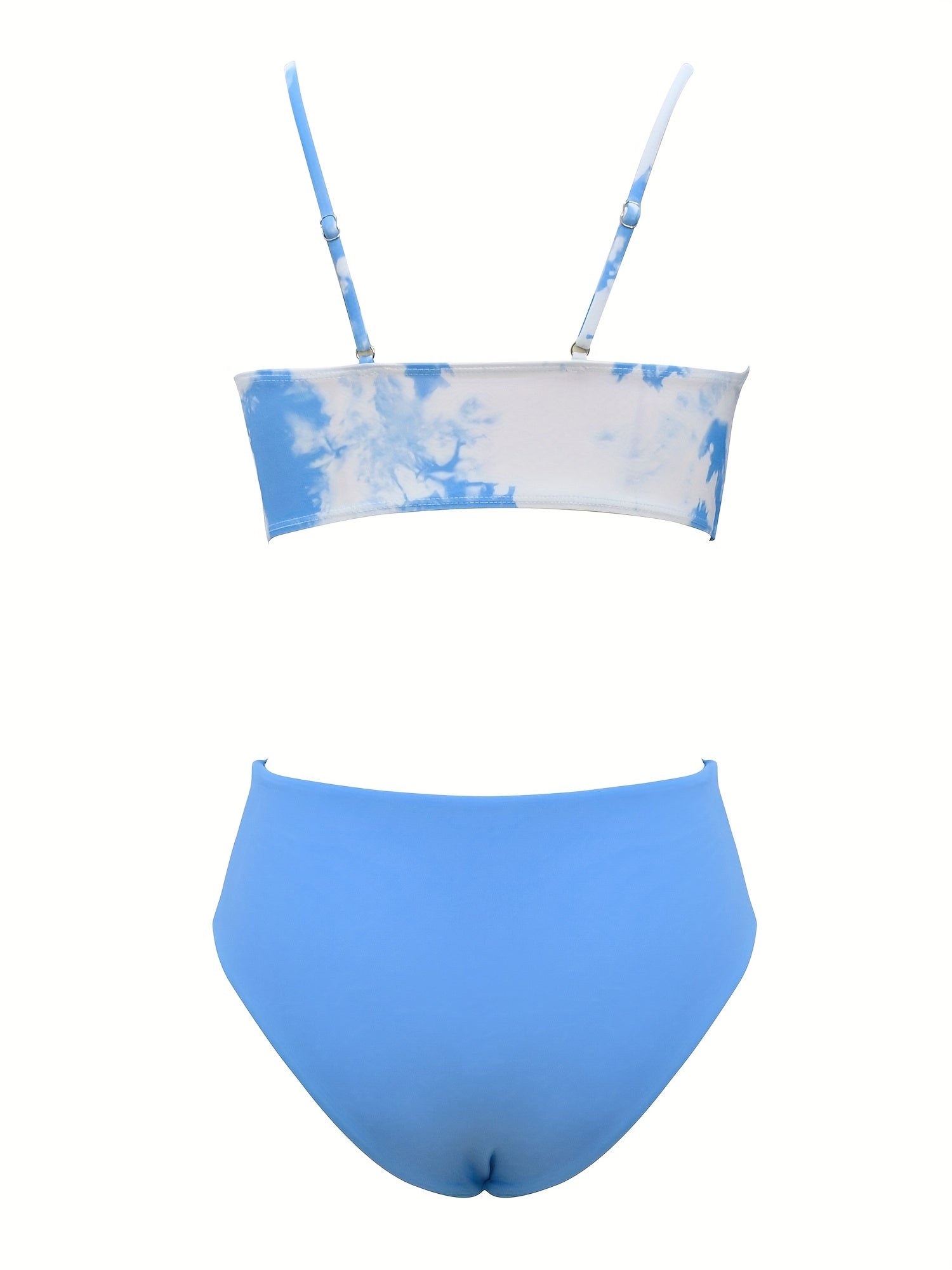 Print Beach Bikini Sets V Neck Spaghetti Straps High Cut Two Pieces Swimsuit