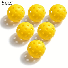 5pcs Plastic Pickleballs With 26 Hole Outdoor Training Equipment
