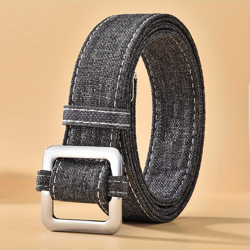 Square Buckle Casual Cloth Belt Solid Sports Belt Unisex