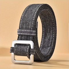 Square Buckle Casual Cloth Belt Solid Sports Belt Unisex