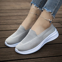 Mesh Breathable Casual Shoes Lightweight Knitting Walking Flats