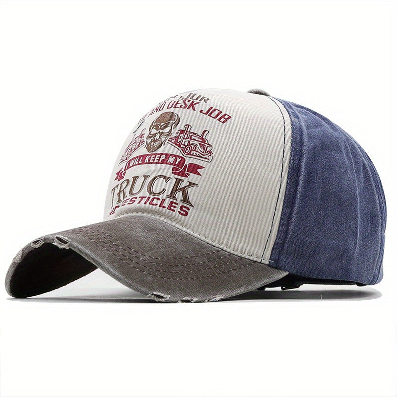 Distressed Denim Baseball Cap Washed Hat