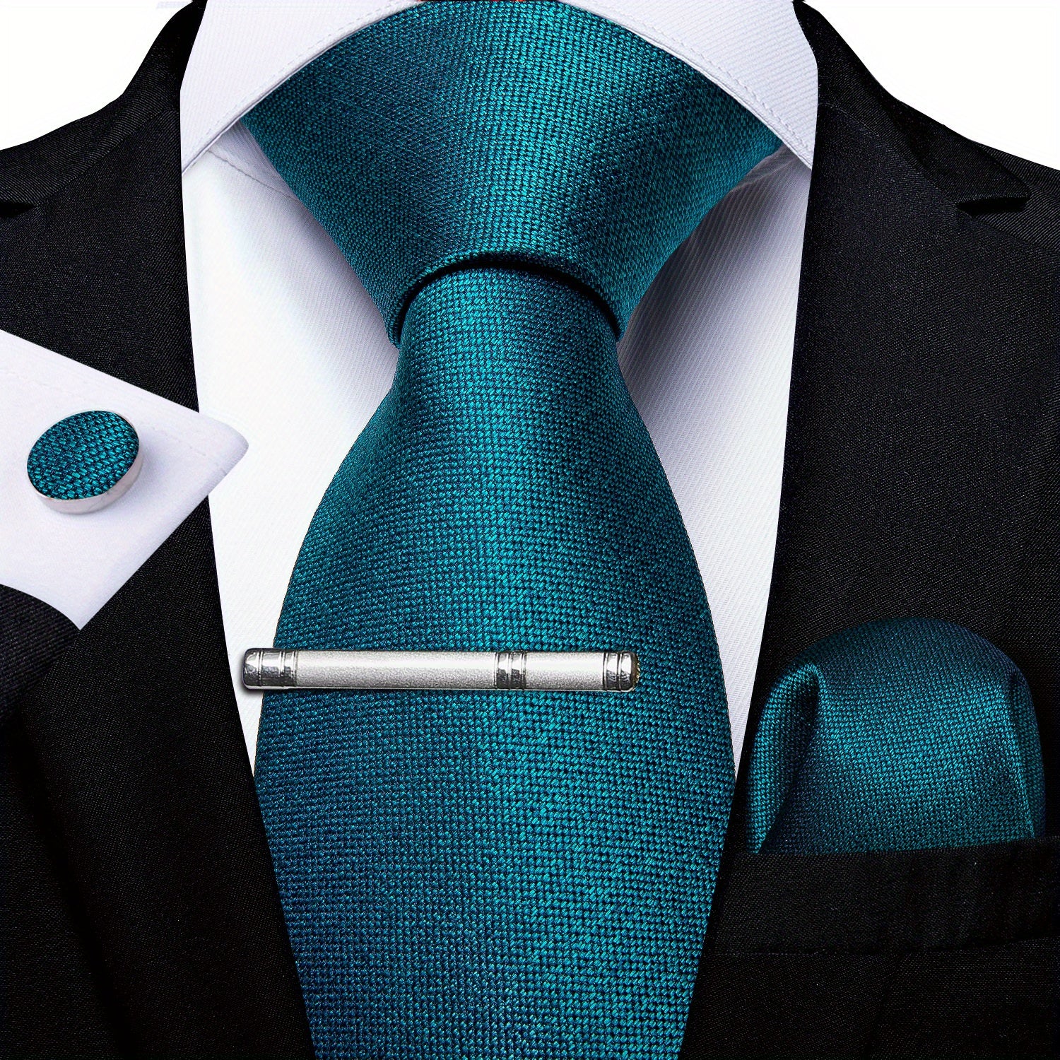 Men's Classic Plain Necktie Business Wedding Set