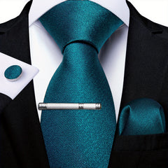 Men's Classic Plain Necktie Business Wedding Set