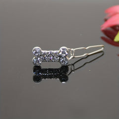 Rhinestone Dog Bone Hair Clips for Long Haired Dogs