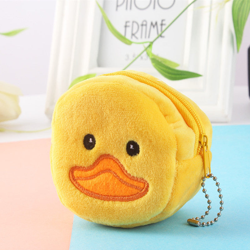 Girls Cartoon Plush Animal Coin Purse Mini Wallet