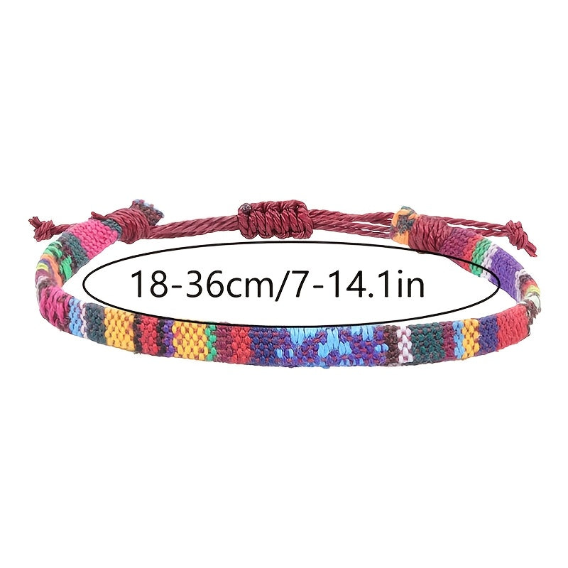4pcs Boho Braided Rope Anklet Bracelets for Girls
