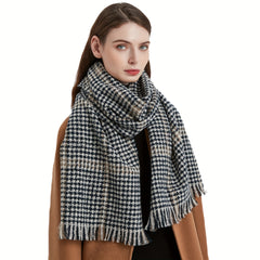 Plaid Warm Scarf Classic Tassel Shawl Thick Soft Head Wrap Scarves