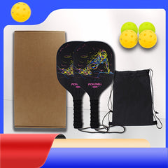 Pickleball Paddle Set with 2 Paddles, 4 Balls & Carry Bag